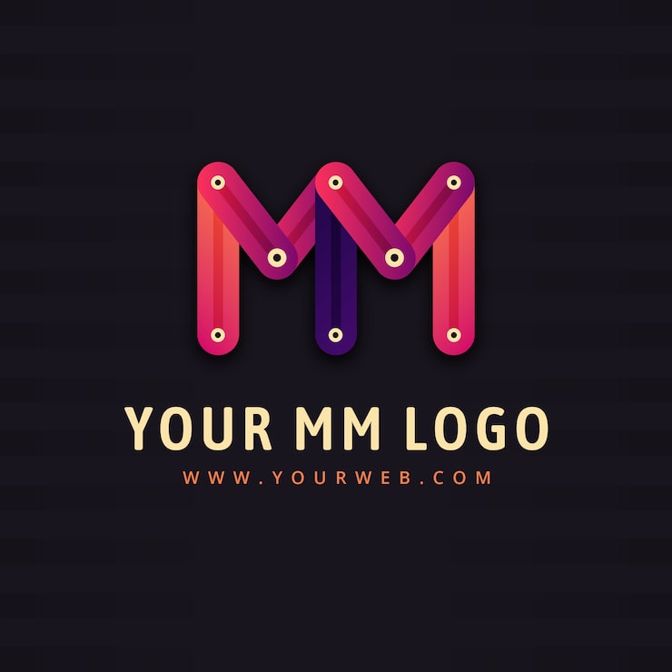 Miễn phí Vector mẫu logo gradient mm