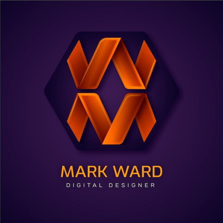 Miễn phí Vector mẫu logo gradient mw