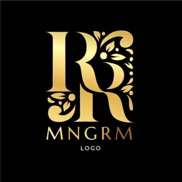 Miễn phí Vector mẫu logo gradient rr