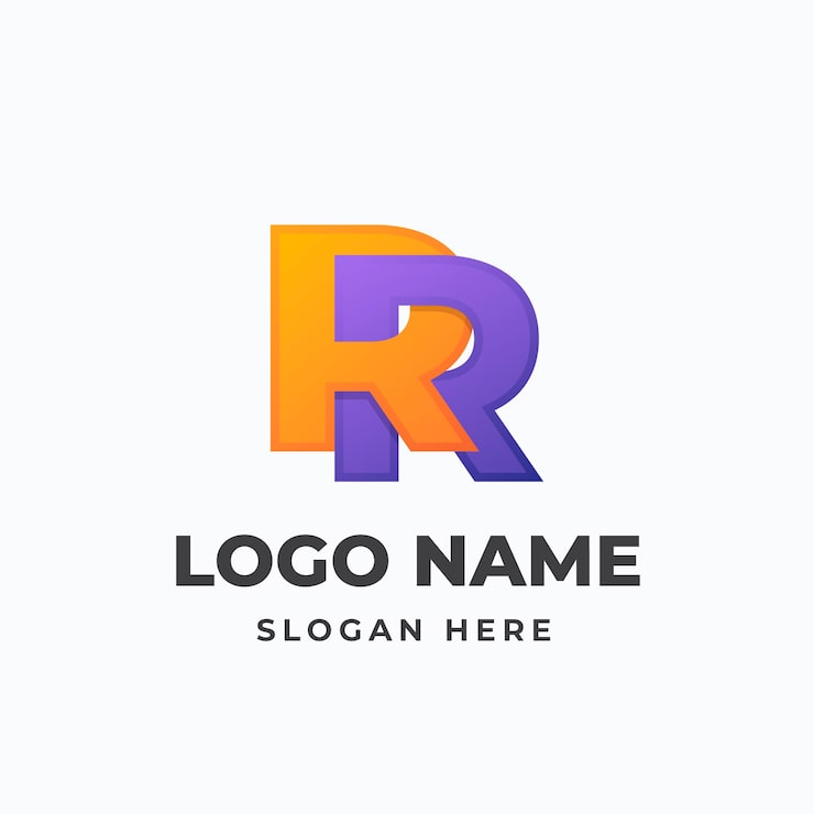 Miễn phí Vector mẫu logo gradient rr