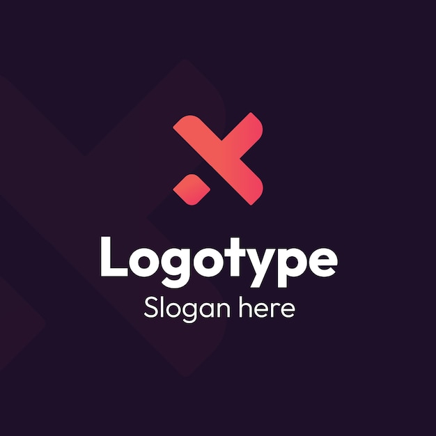 Miễn phí Vector mẫu logo gradient x
