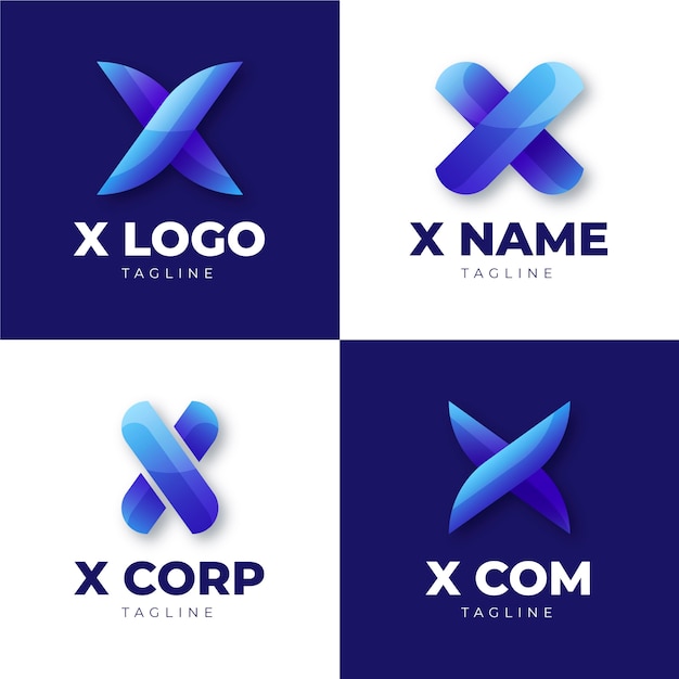 Miễn phí Vector mẫu logo gradient x
