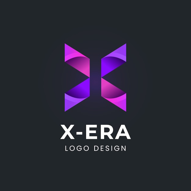 Miễn phí Vector mẫu logo gradient x