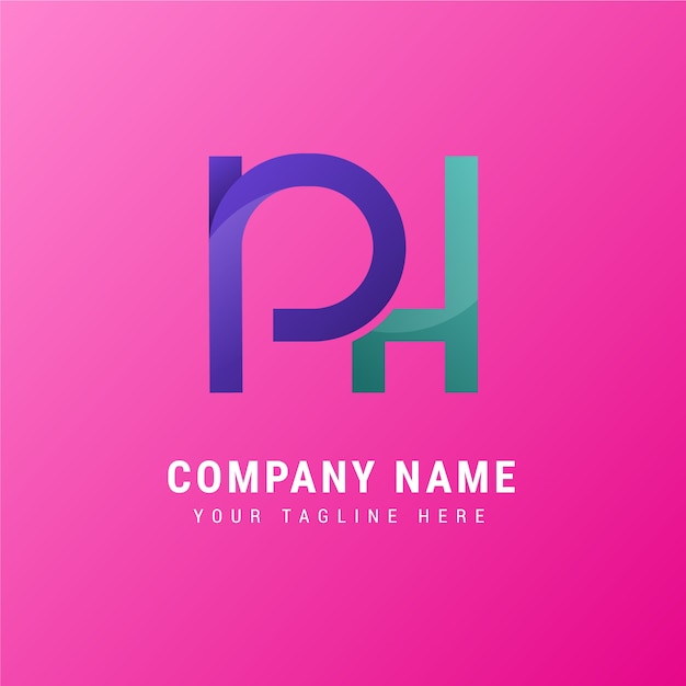 Miễn phí Vector mẫu logo hp và ph gradient