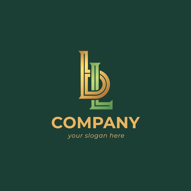 Miễn phí Vector mẫu logo lb gradient
