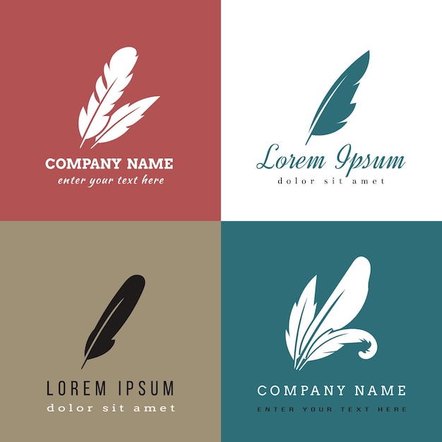 Miễn phí Vector mẫu logo lông vũ.