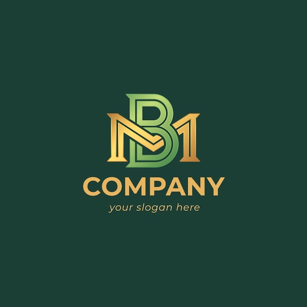 Miễn phí Vector mẫu logo mb gradient