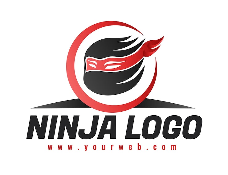 Miễn phí Vector mẫu logo ninja theo gradient