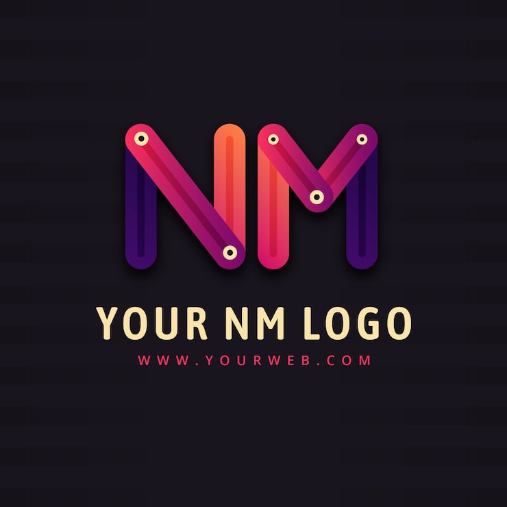 Miễn phí Vector mẫu logo nm hoặc mn gradient