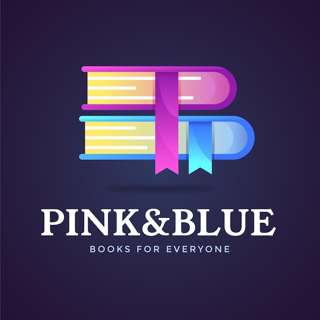 Miễn phí Vector mẫu logo sách gradient