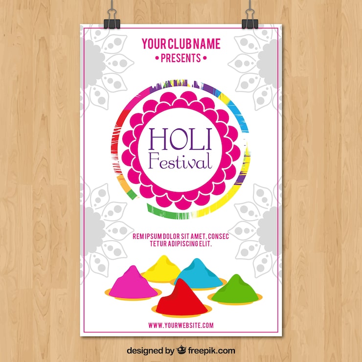 Miễn phí Vector mẫu template poster cho lễ hội holi