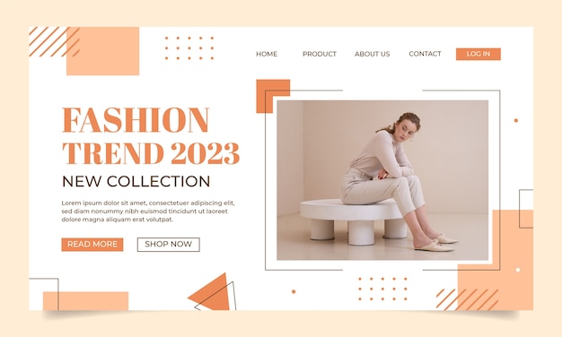 Miễn phí Vector mẫu trang đích bộ sưu tập thời trang và phong cách