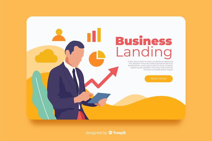 Miễn phí Vector mẫu trang đích doanh nghiệp