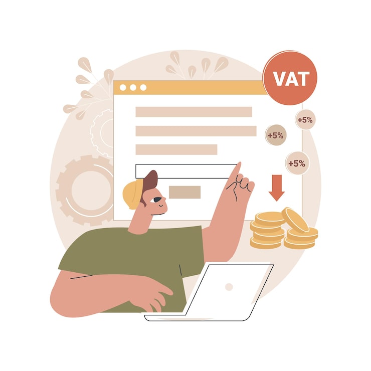 Miễn phí Vector minh họa khái niệm trừu tượng về hệ thống thuế giá trị gia tăng.