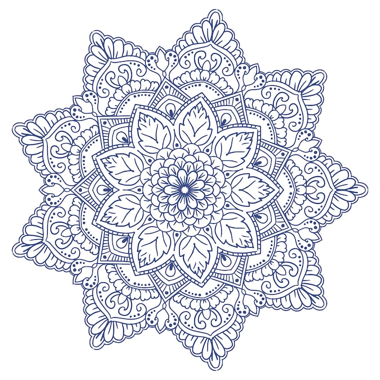 Miễn phí Vector mô hình tròn dưới dạng mandala trang trí trên nền trắng