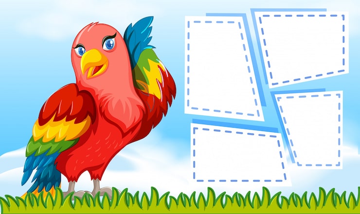 Miễn phí Vector một con vẹt trên giấy ghi chú trống