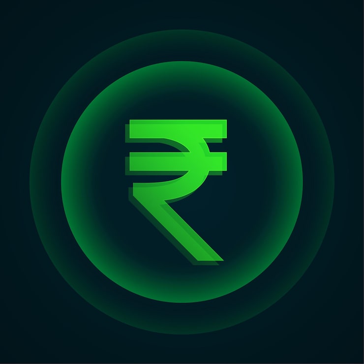 Miễn phí Vector nền dấu hiệu đồng rupee kỹ thuật số của ấn độ diện mạo mới của hệ thống thanh toán của ấn độ