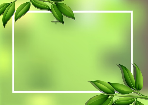 Miễn phí Vector nền đường viền với lá xanh