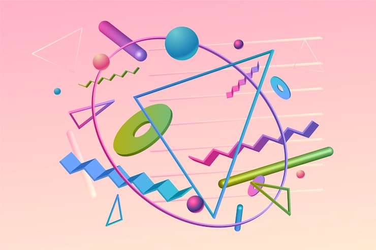 Miễn phí Vector nền hình học 3d gradient