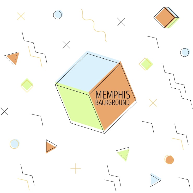 Miễn phí Vector nền memphis màu