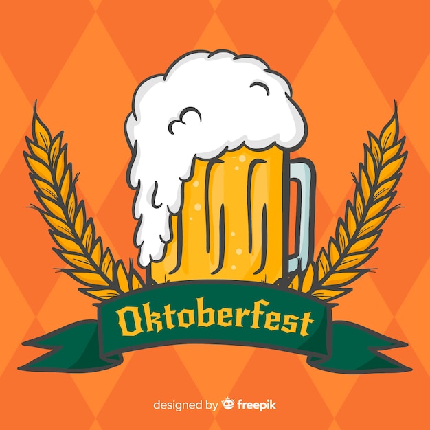Miễn phí Vector nền oktoberfest với bình