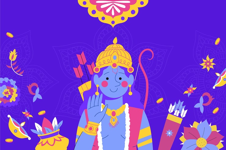 Miễn phí Vector nền ram navami phẳng