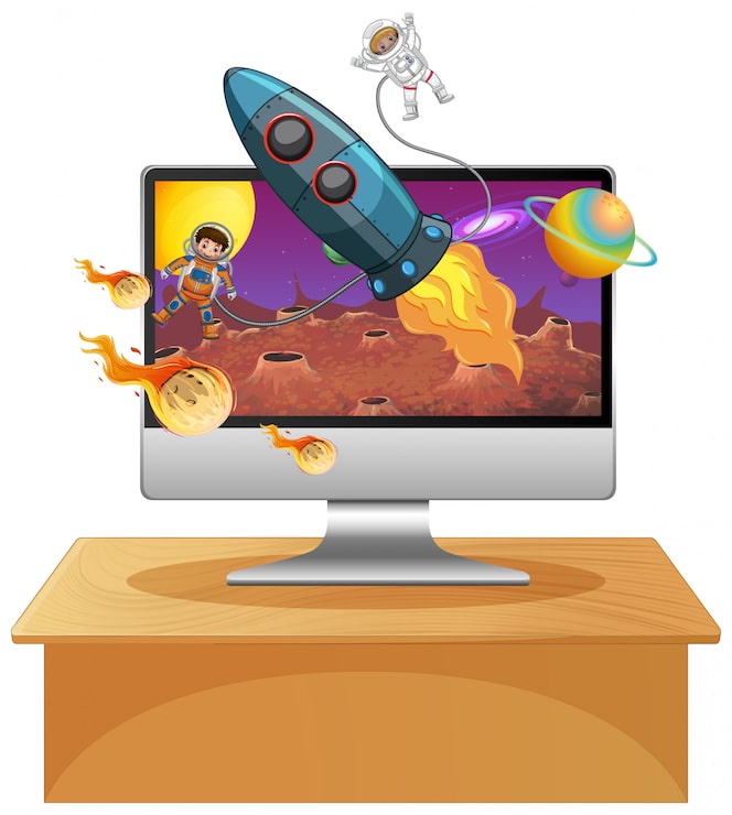 Miễn phí Vector nền thiên hà trên màn hình máy tính