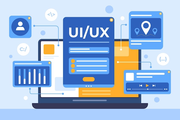 Miễn phí Vector nền ui/ux phẳng