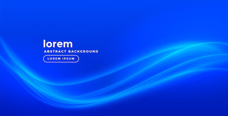 Miễn phí Vector nền xanh sáng bóng với sóng phát sáng