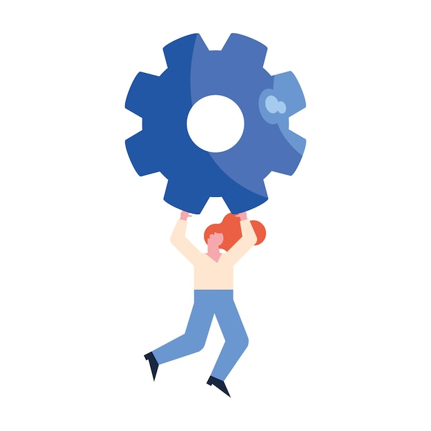 Miễn phí Vector người phụ nữ nâng bánh răng