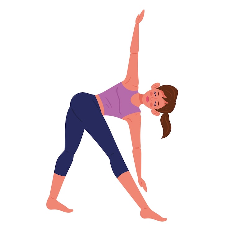 Miễn phí Vector người phụ nữ ở tư thế yoga parsvakonasana