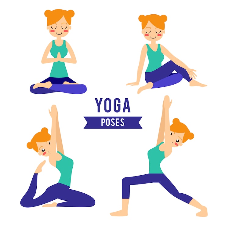 Miễn phí Vector người phụ nữ tập yoga ở tư thế cây. trong asana vrikshasana.