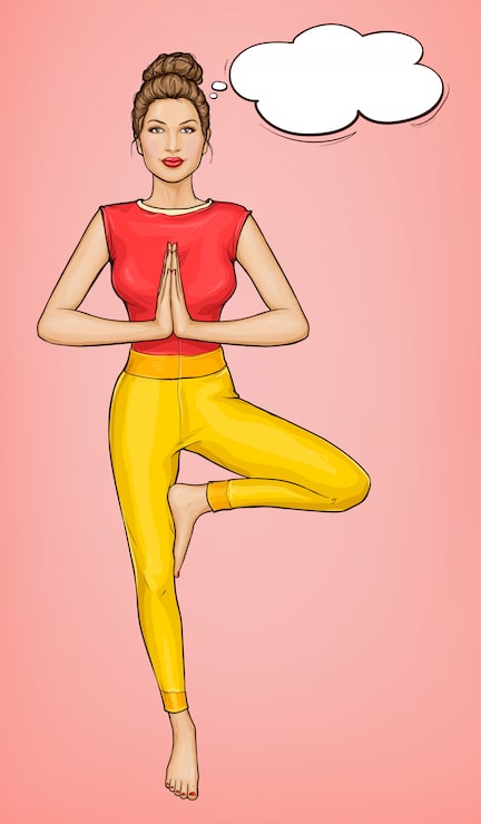 Miễn phí Vector người phụ nữ trẻ tập yoga và thiền
