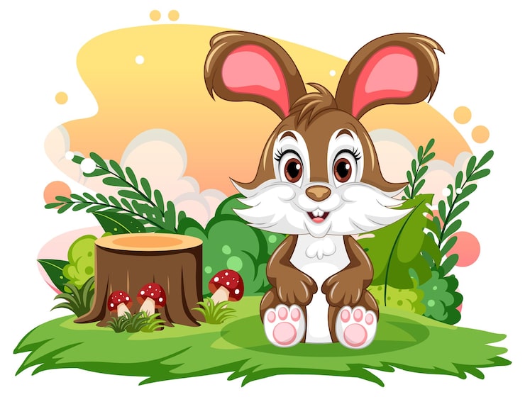 Miễn phí Vector nhân vật hoạt hình thỏ nâu dễ thương