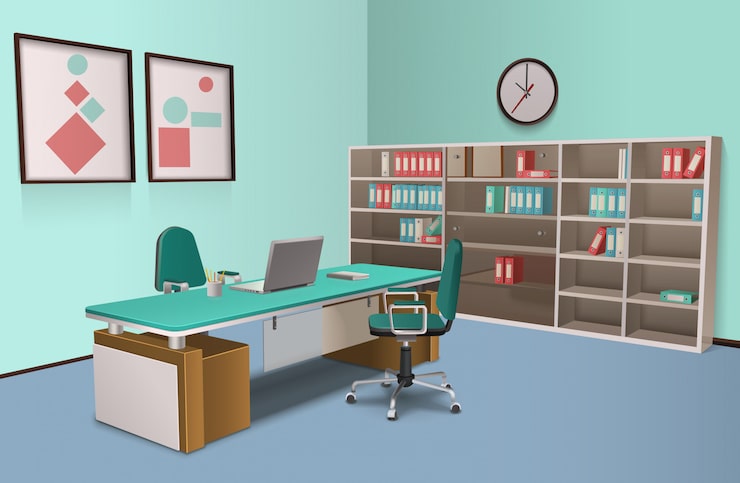 Miễn phí Vector nội thất văn phòng thực tế big boss