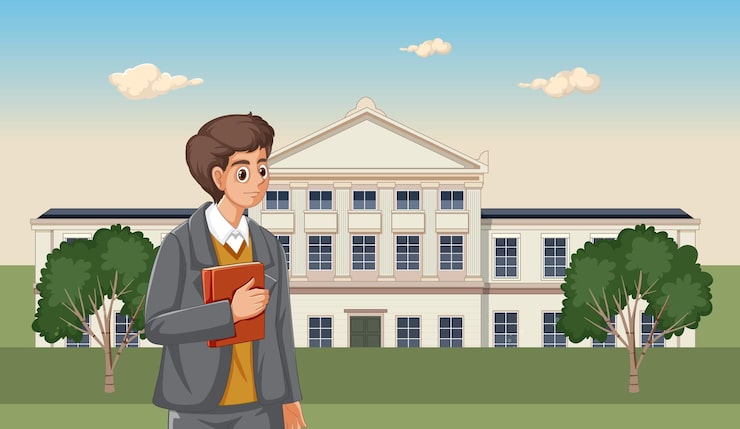 Miễn phí Vector oppenheimer với sách tại hội trường đại học gottingen