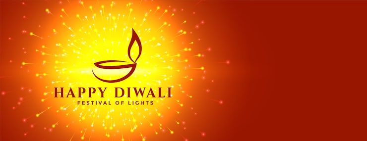 Miễn phí Vector pháo hoa chúc mừng diwali và banner diya sáng tạo