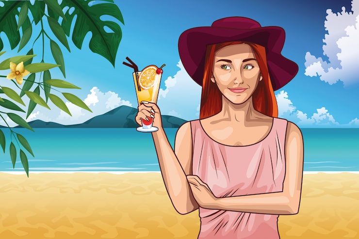 Miễn phí Vector phim hoạt hình thời trang pop art và người phụ nữ xinh đẹp