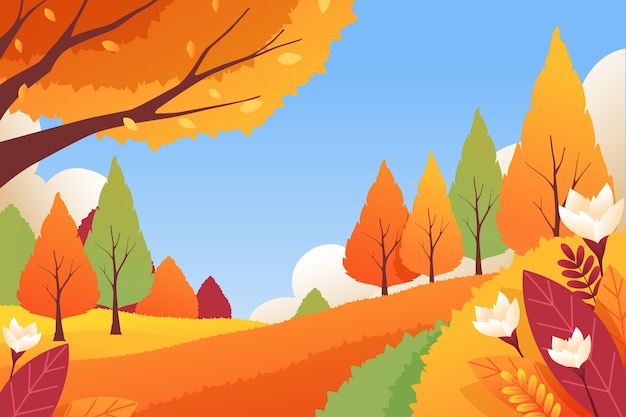 Miễn phí Vector phong cảnh mùa thu gradient