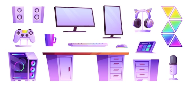 Miễn phí Vector phòng streamer máy tính chơi game biệt lập