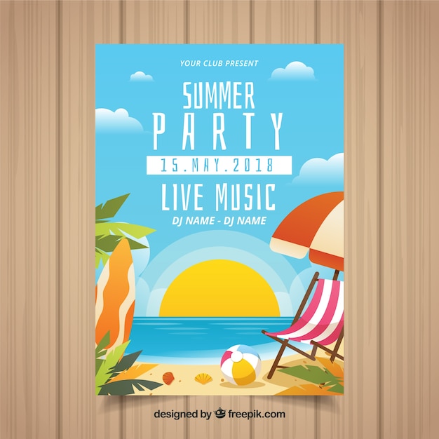 Miễn phí Vector poster tiệc hè