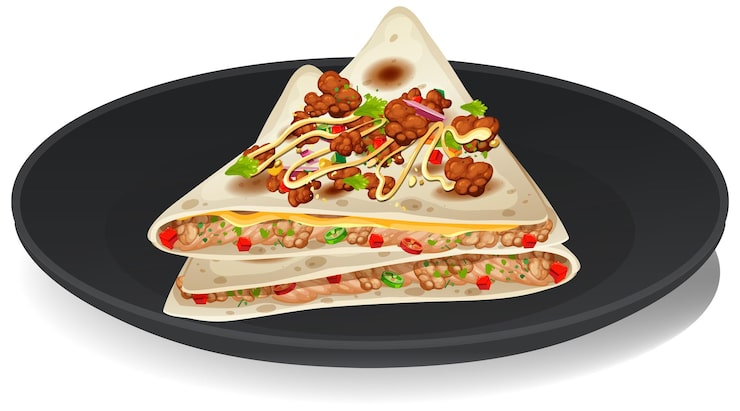 Miễn phí Vector quesadilla mexico ngon tuyệt trên đĩa