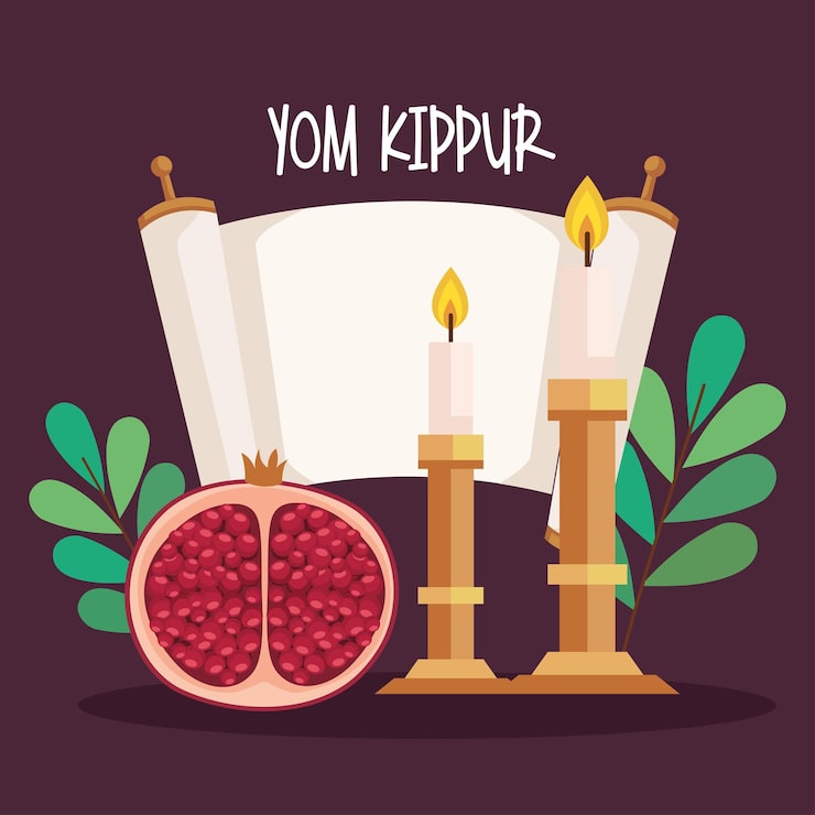 Miễn phí Vector thiệp chữ viết yom kippur với giấy cói