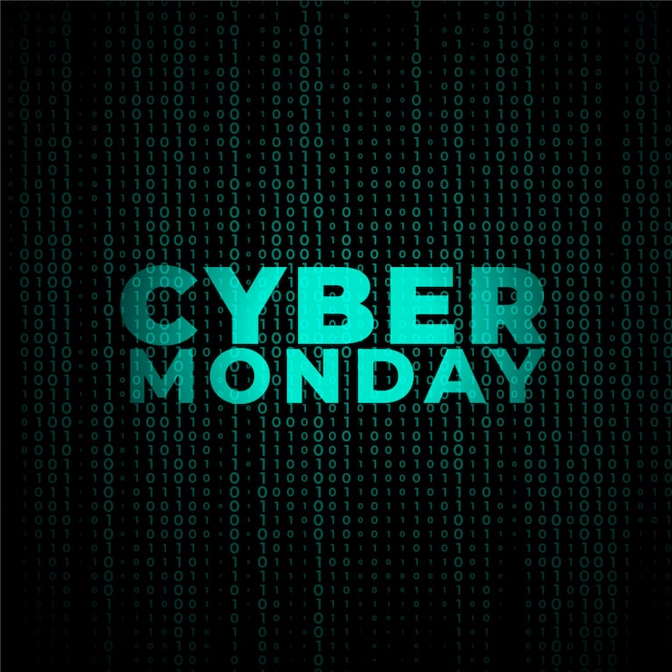 Miễn phí Vector thiết kế banner phong cách công nghệ cyber monday kỹ thuật số