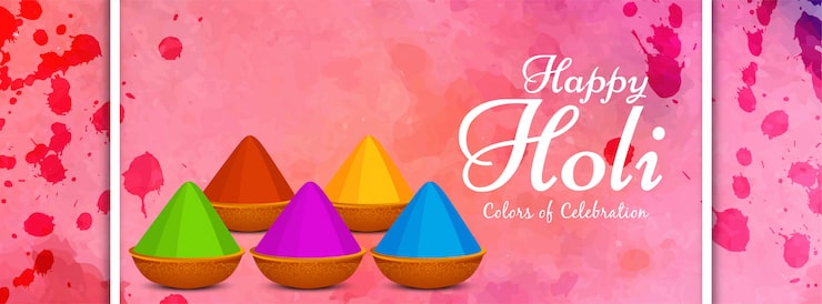Miễn phí Vector thiết kế biểu ngữ đầy màu sắc trừu tượng happy holi