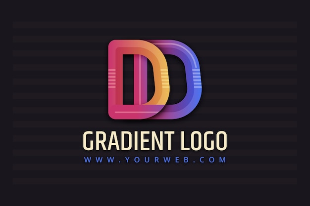 Miễn phí Vector thiết kế logo gradient dd