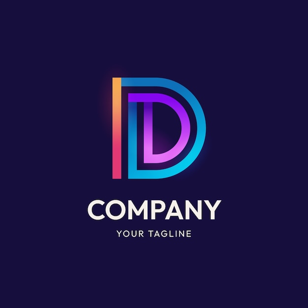 Miễn phí Vector thiết kế logo gradient dd
