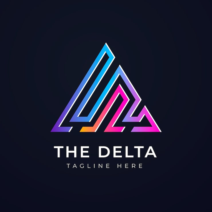 Miễn phí Vector thiết kế logo gradient delta