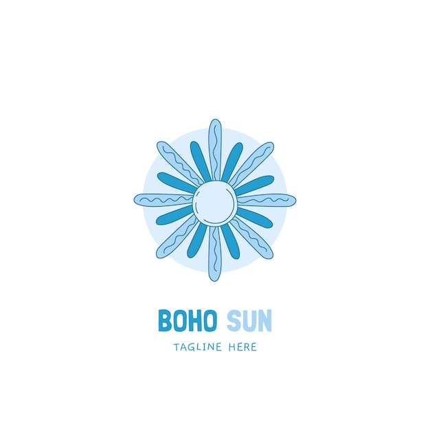 Miễn phí Vector thiết kế logo mặt trời boho vẽ tay