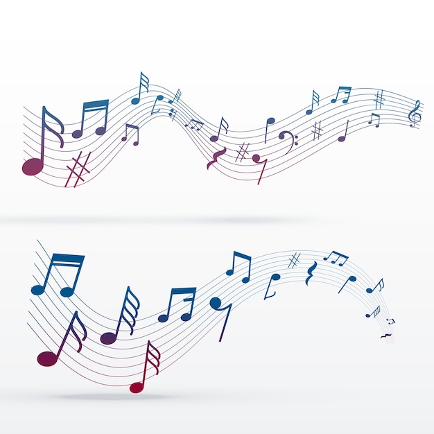 Miễn phí Vector thiết kế nốt nhạc đầy màu sắc